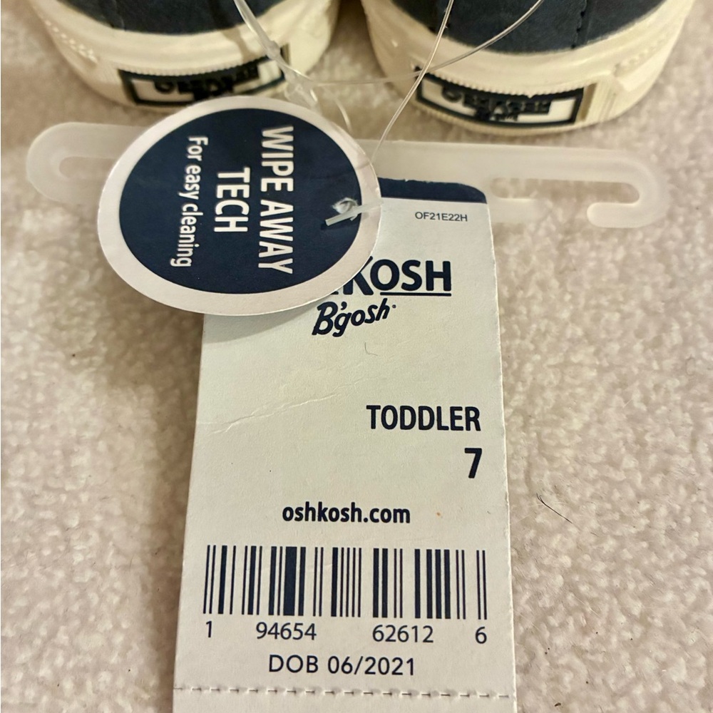NWT OshKosh B'gosh Toddler 7T Dark Blue Dress Casual Shoes Easy Clean Preppy - Picture 5 of 5